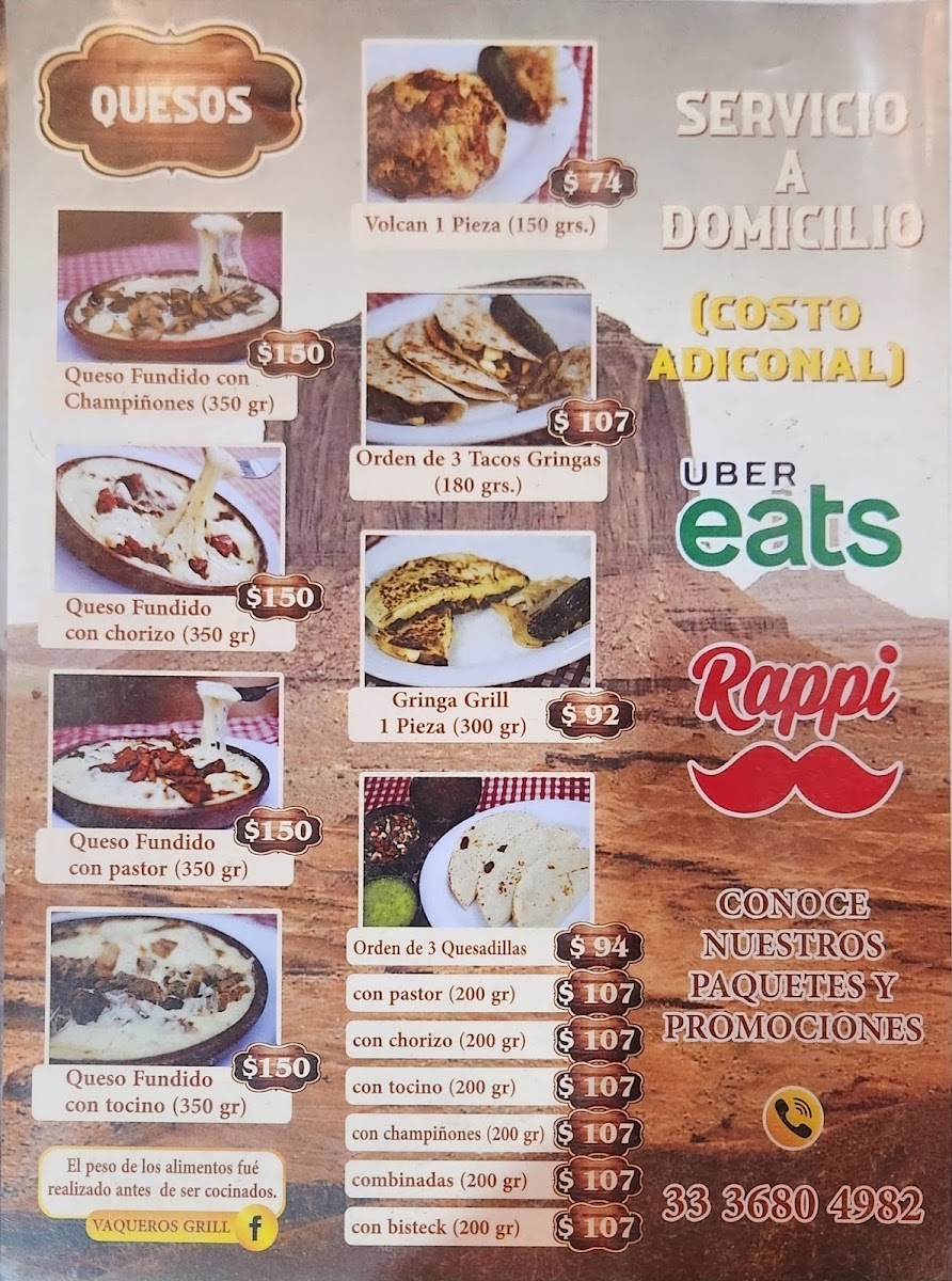 Campestre Vaqueros Grill Menu - Image 1